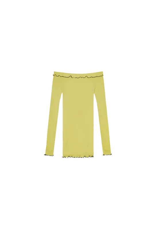 LEANOR SEAMLESS TOP - YELLOW & BLACK made by OpÃ©raSPORT