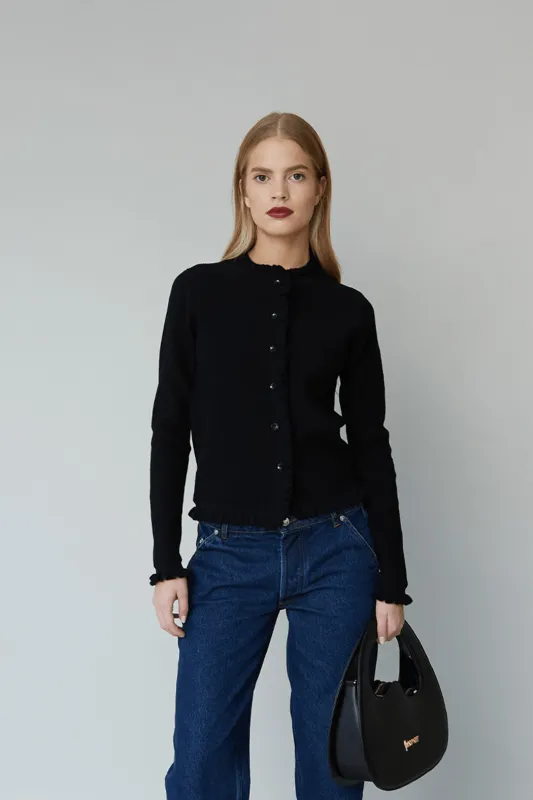 MALIA CARDIGAN - BLACK made by OpÃ©raSPORT