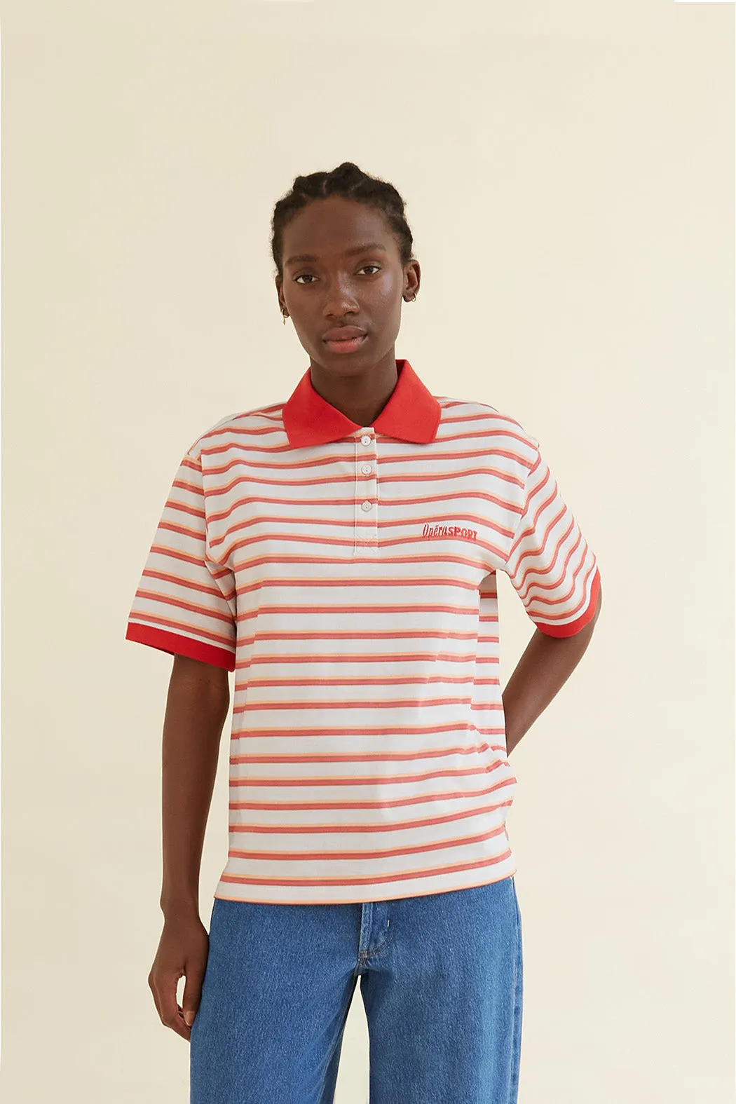 LUNA UNISEX POLO T-SHIRT - RED STRIPE sold by OpéraSPORT product image thumbnail 2