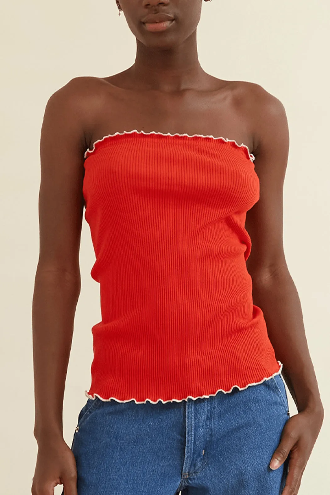 ROSETTE SEAMLESS TUBE TOP - RED sold by OpéraSPORT product image thumbnail 2