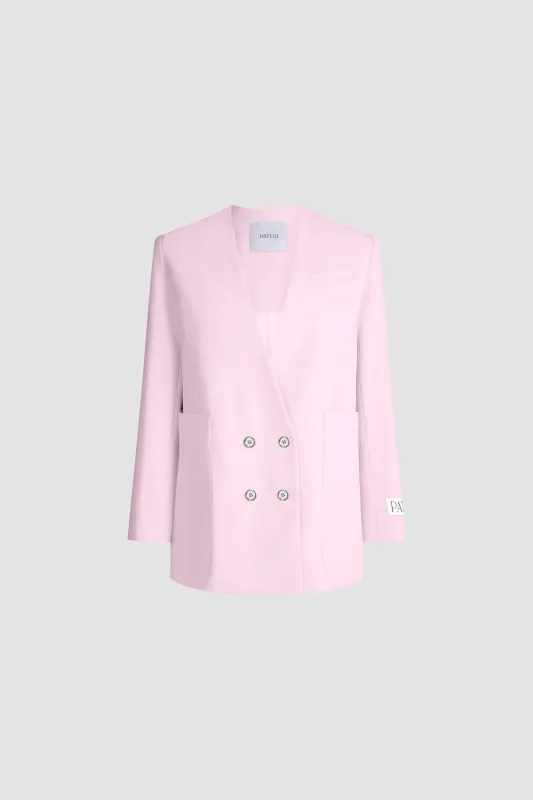 Responsible Wool Double-Breasted Jacket made by Patou