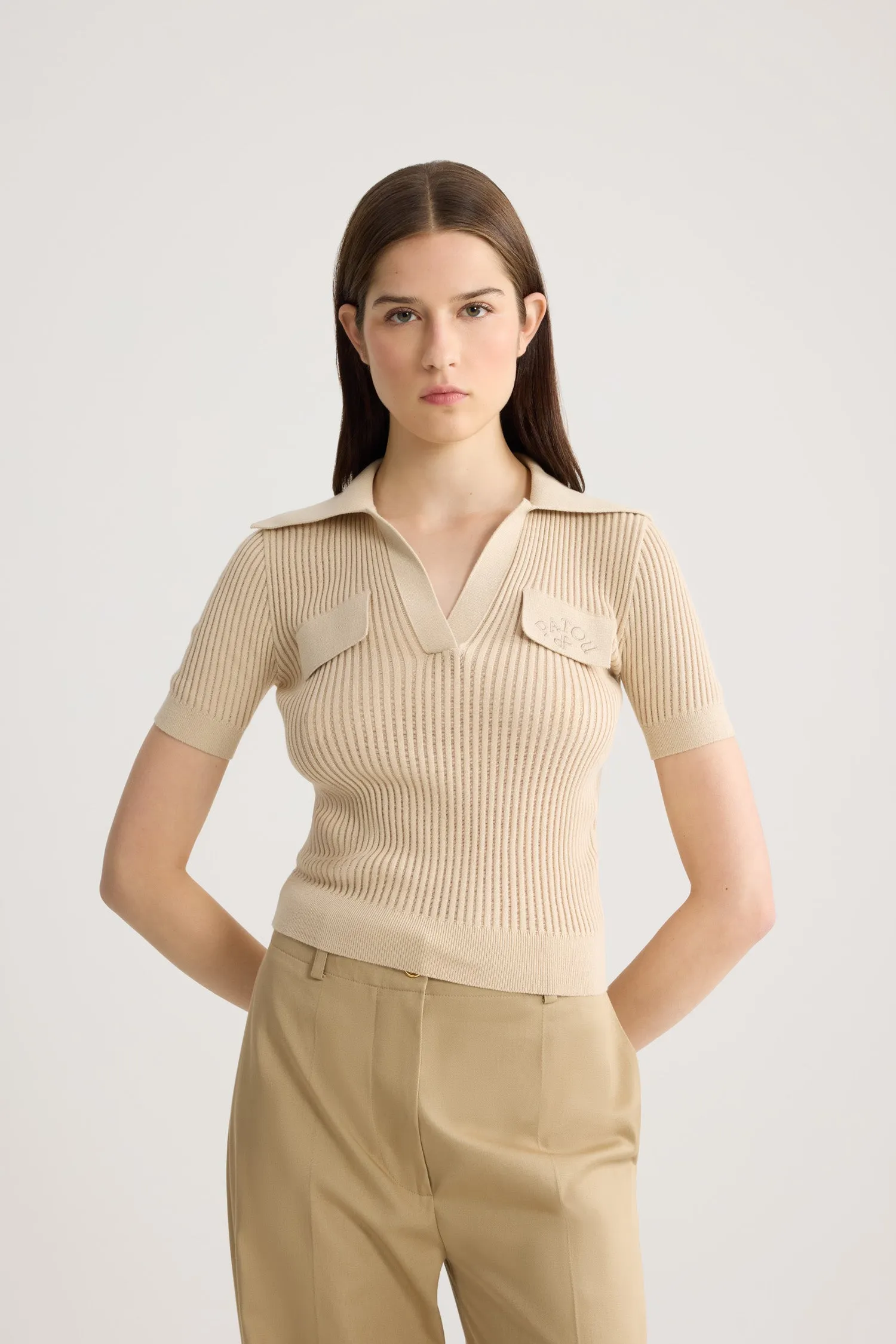 Embroidered Cotton Polo Shirt sold by Patou product image thumbnail 5