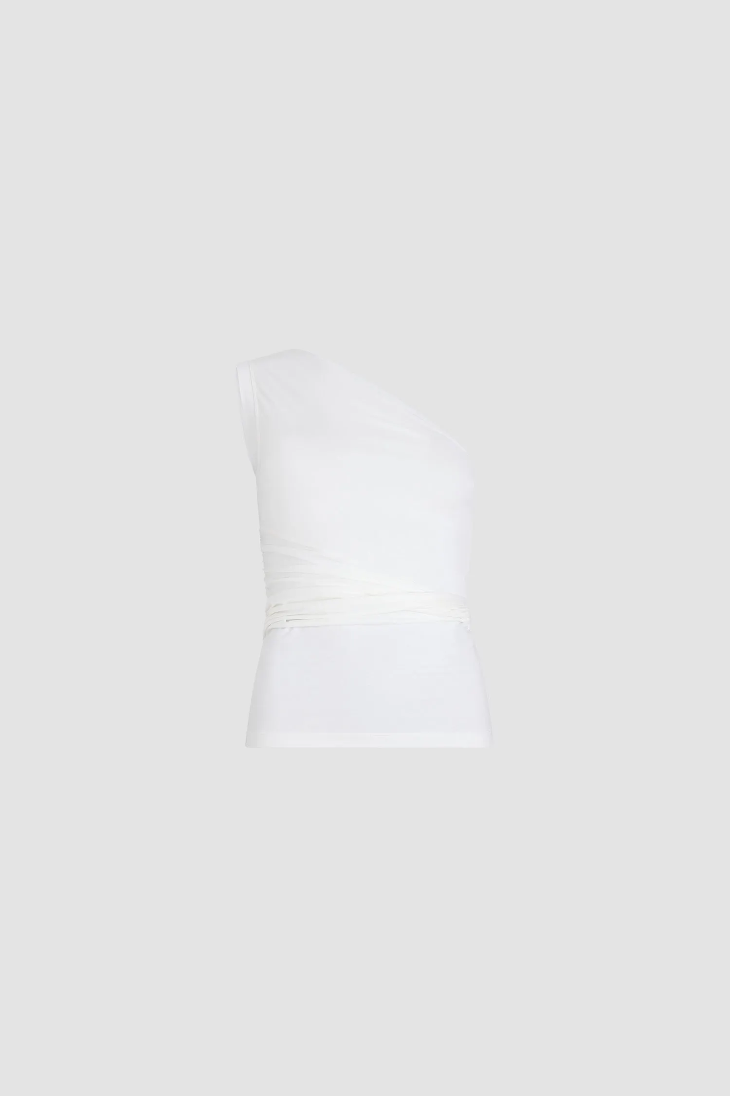 One-shoulder top in stretch organic cotton sold by Patou