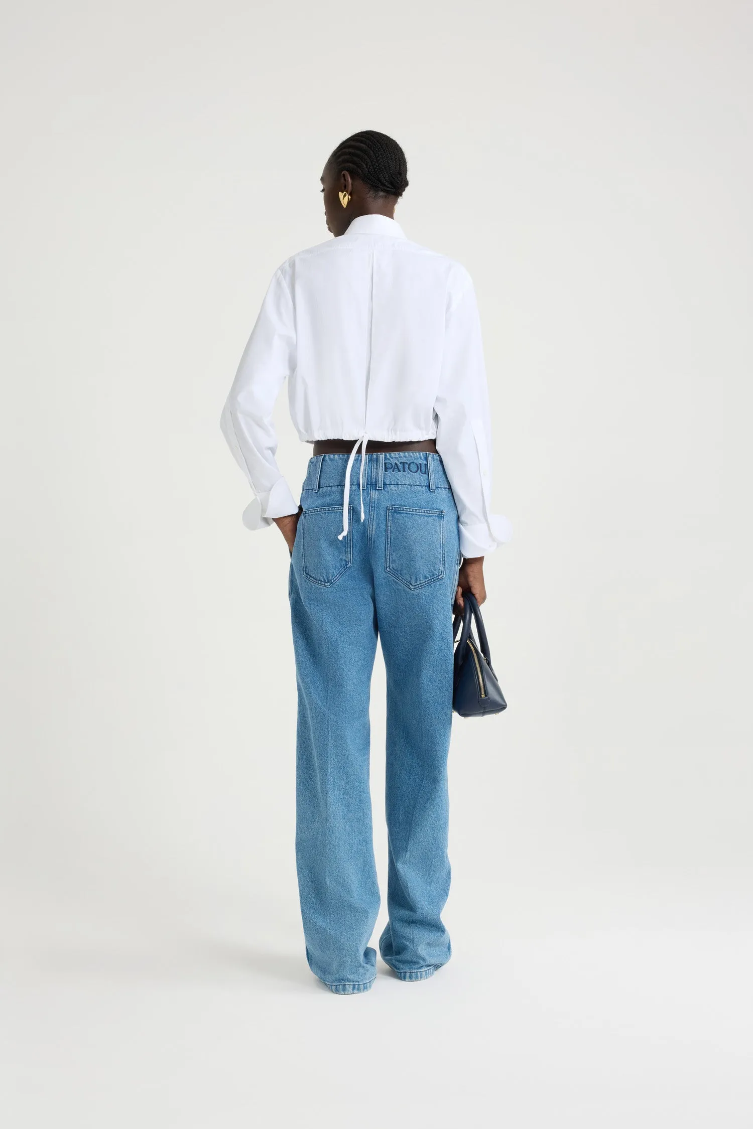 Cropped safari shirt in organic cotton poplin sold by Patou product image thumbnail 3