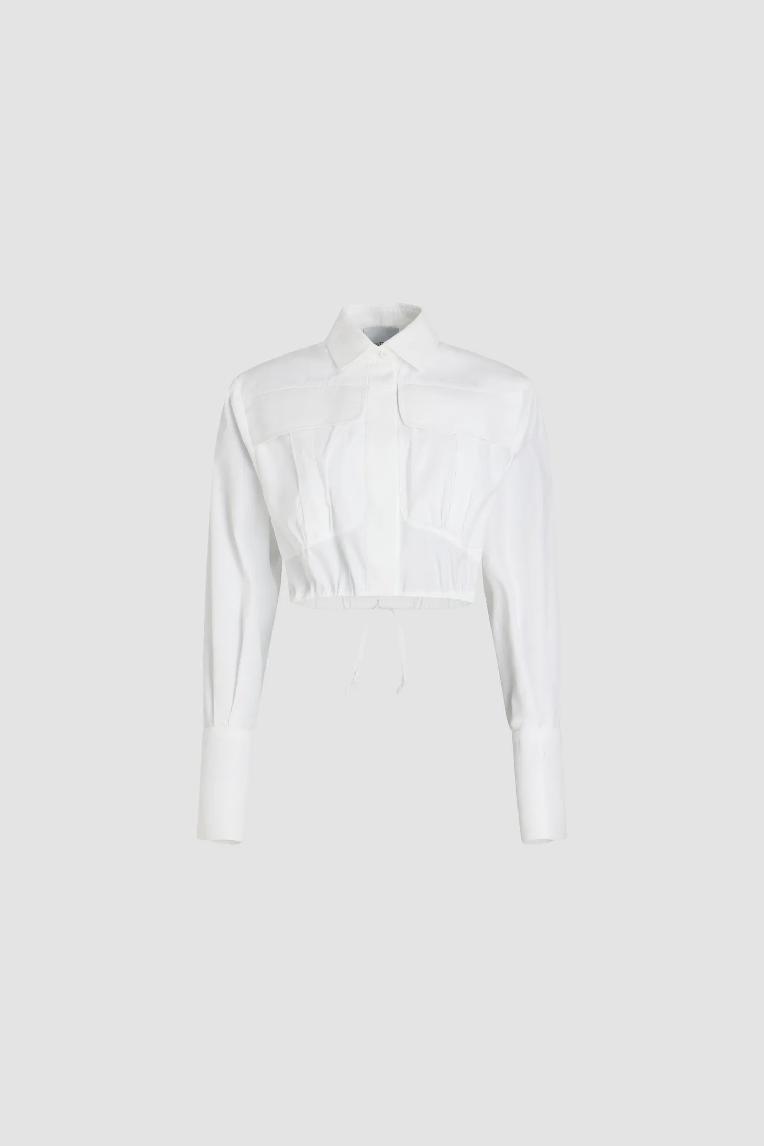 Cropped safari shirt in organic cotton poplin sold by Patou