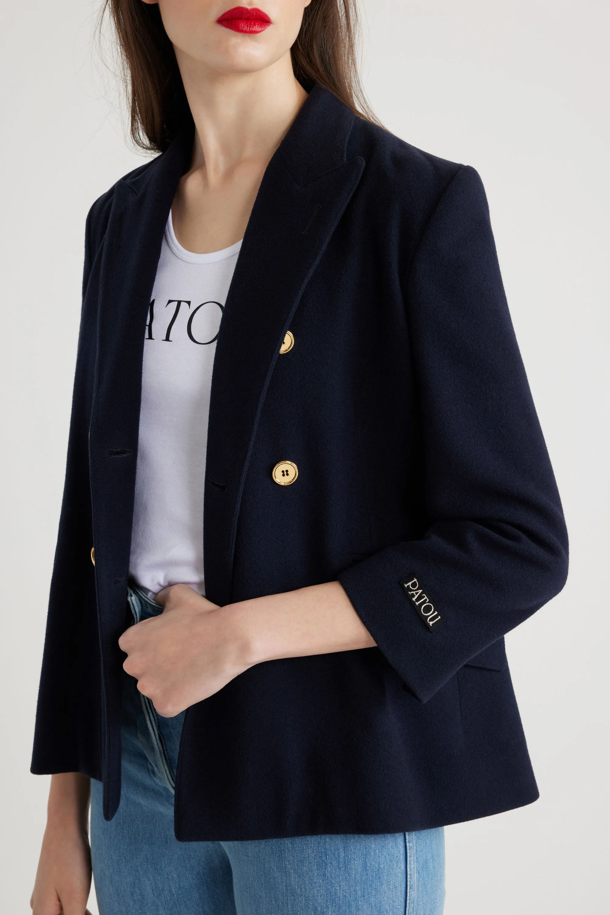 Double-breasted wool and cashmere jacket sold by Patou product image thumbnail 4