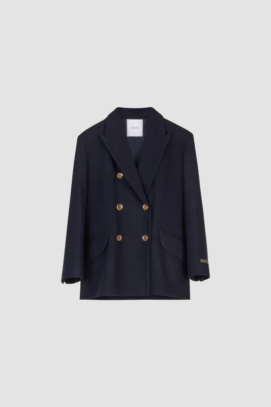 Double-breasted wool and cashmere jacket made by Patou