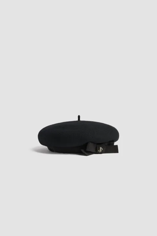 Grosgrain beret in wool felt made by Patou