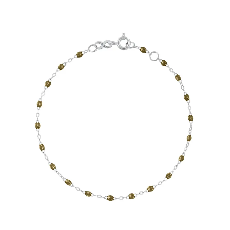 Classic Gigi Khaki bracelet, White Gold, 7.5" made by Gigi Clozeau