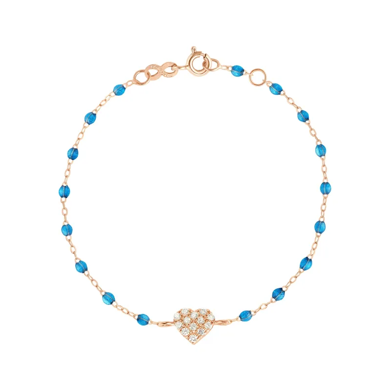 In Love Diamond Bracelet, Azur, Rose Gold, 6.7" made by Gigi Clozeau