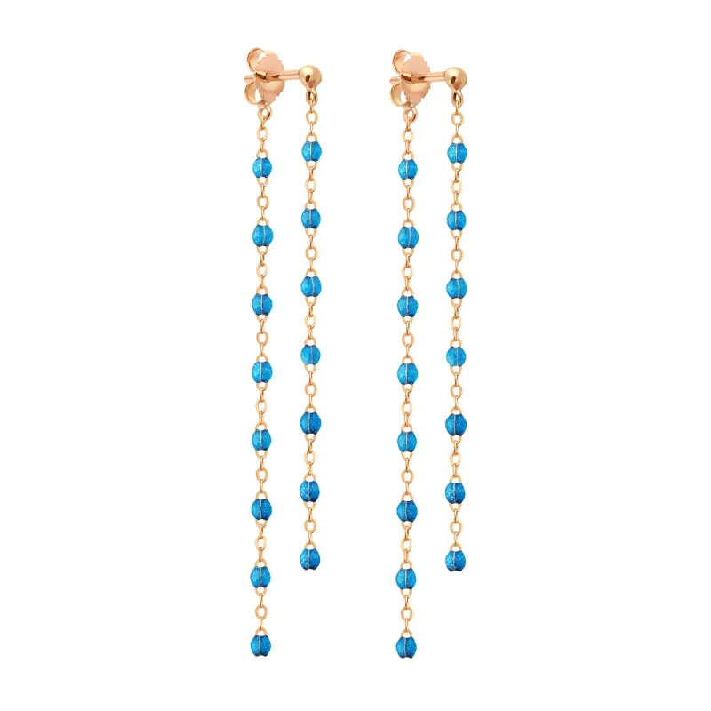 Classic Gigi Dangling Azur Earrings, Rose Gold made by Gigi Clozeau