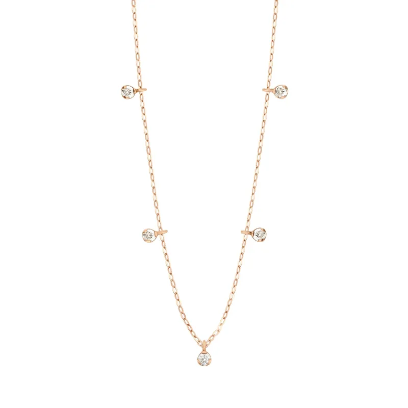 Pure Gigi Suprême 5 Diamond Necklace, Rose Gold, 17.7" made by Gigi Clozeau