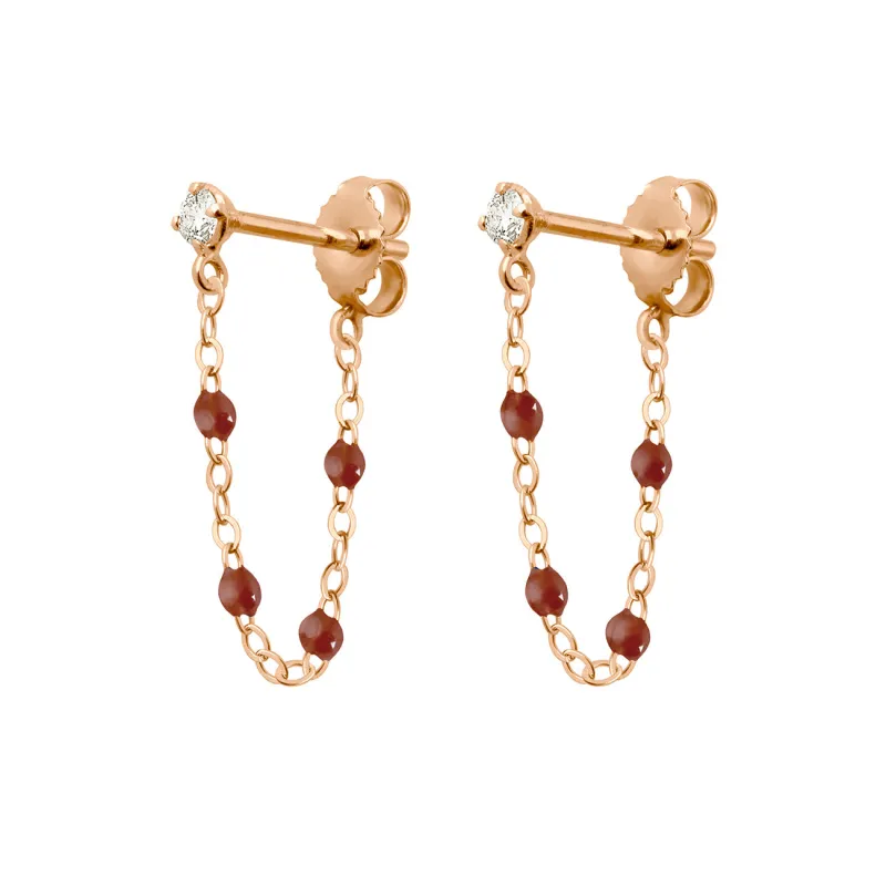 Gigi Suprême Diamond Earrings, Moka, Rose Gold made by Gigi Clozeau