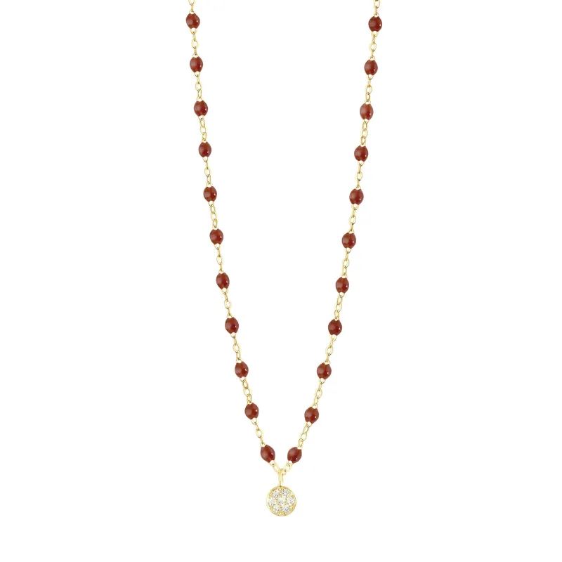 Puce Classic Gigi Moka Diamond Necklace, Yellow Gold, 16.5" made by Gigi Clozeau