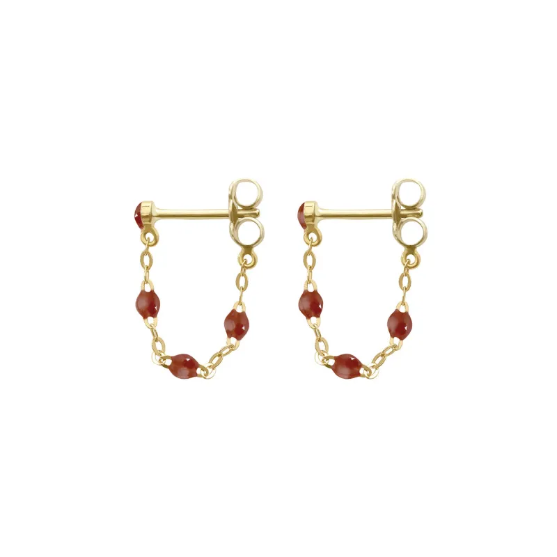 Classic Gigi Moka Earrings, Yellow Gold made by Gigi Clozeau