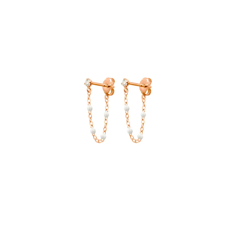 Gigi Supreme Diamond earrings, White, Rose Gold made by Gigi Clozeau