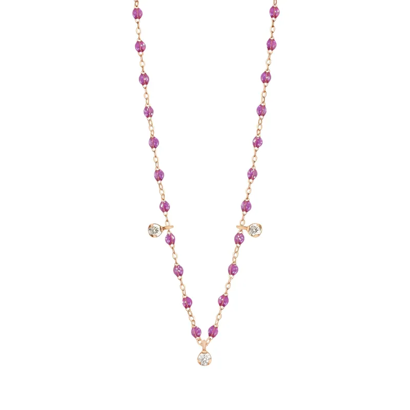 Gigi Supreme Classic 3 Diamond Necklace, Galaxy, Rose Gold, 17.7" made by Gigi Clozeau