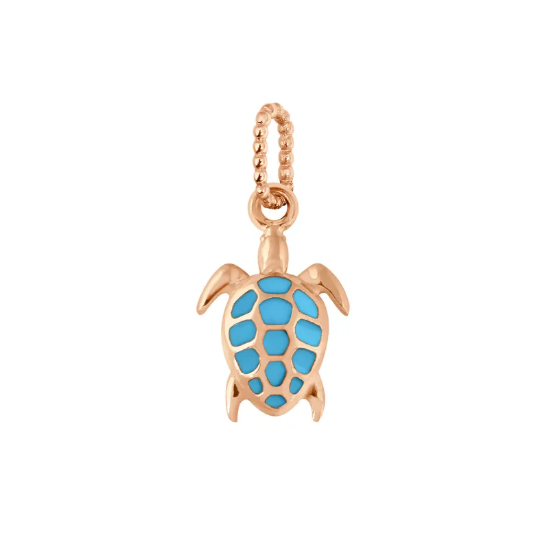 Turtle Turquoise Pendant, Rose Gold made by Gigi Clozeau