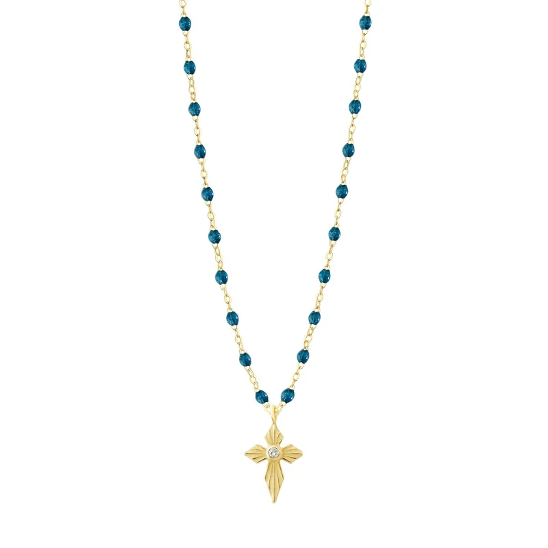 Croix Lumière Jungle Diamond Necklace, Yellow Gold, 16.5" made by Gigi Clozeau