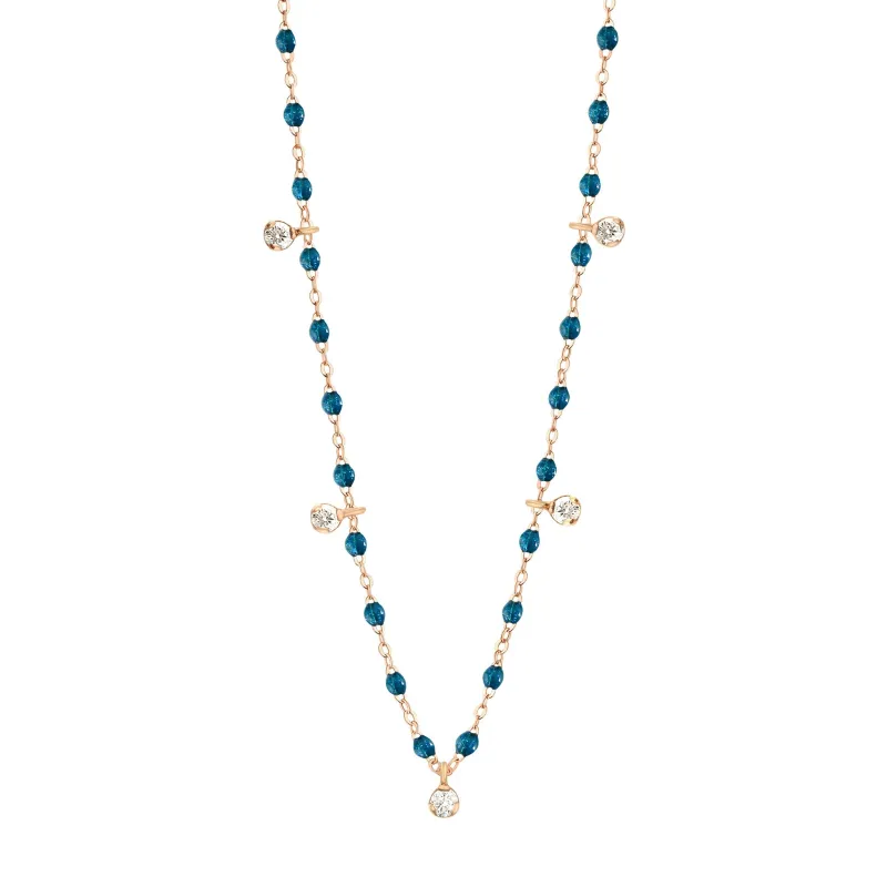 Gigi Supreme Classic 5 Diamond Necklace, Jungle, Rose Gold, 17.7" made by Gigi Clozeau