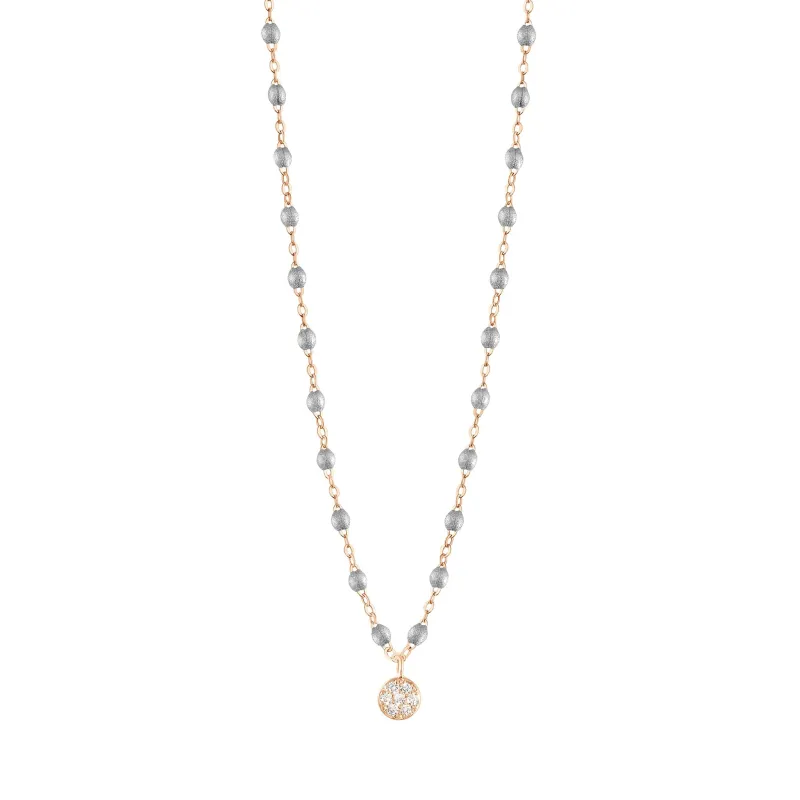 Puce Classic Gigi Silver diamond necklace, Rose Gold, 16.5" made by Gigi Clozeau
