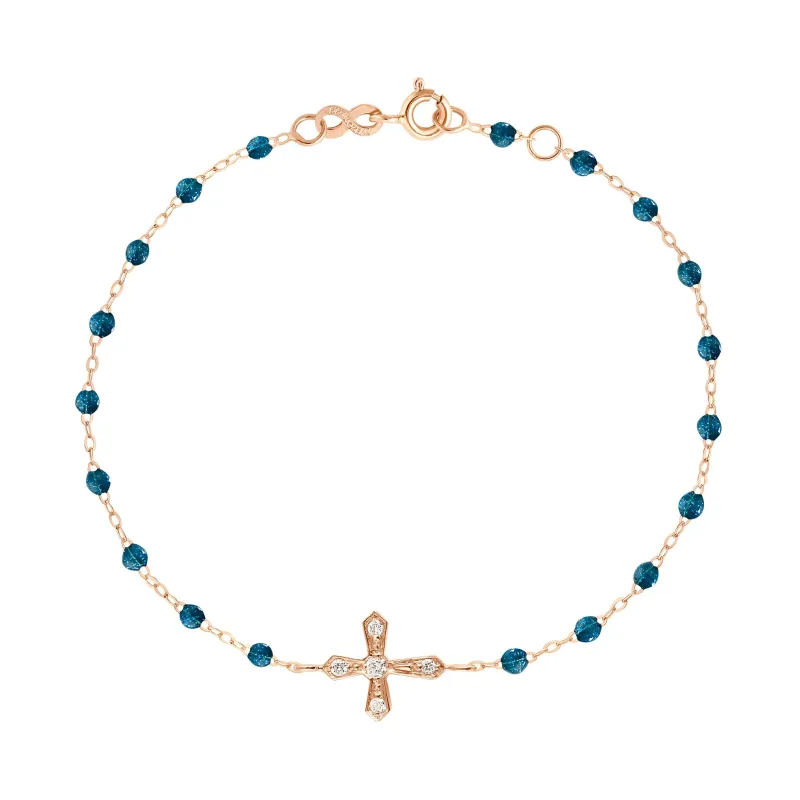 Classic Cross Vintage Diamond Jungle bracelet, Rose Gold, 6.7" made by Gigi Clozeau