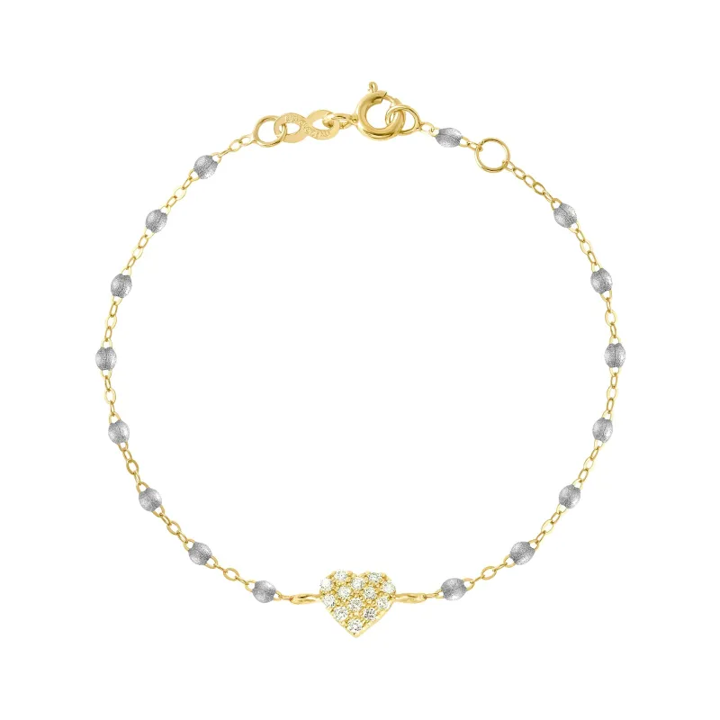 In Love Diamond Bracelet, Silver, Yellow Gold, 6.7" made by Gigi Clozeau
