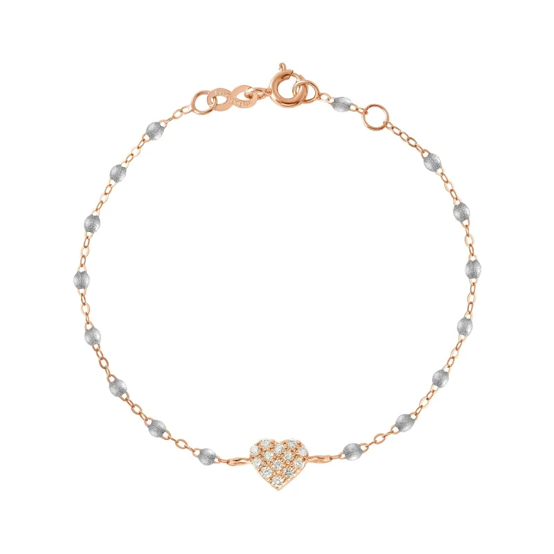 In Love Diamond Bracelet, Silver, Rose Gold, 6.7" made by Gigi Clozeau