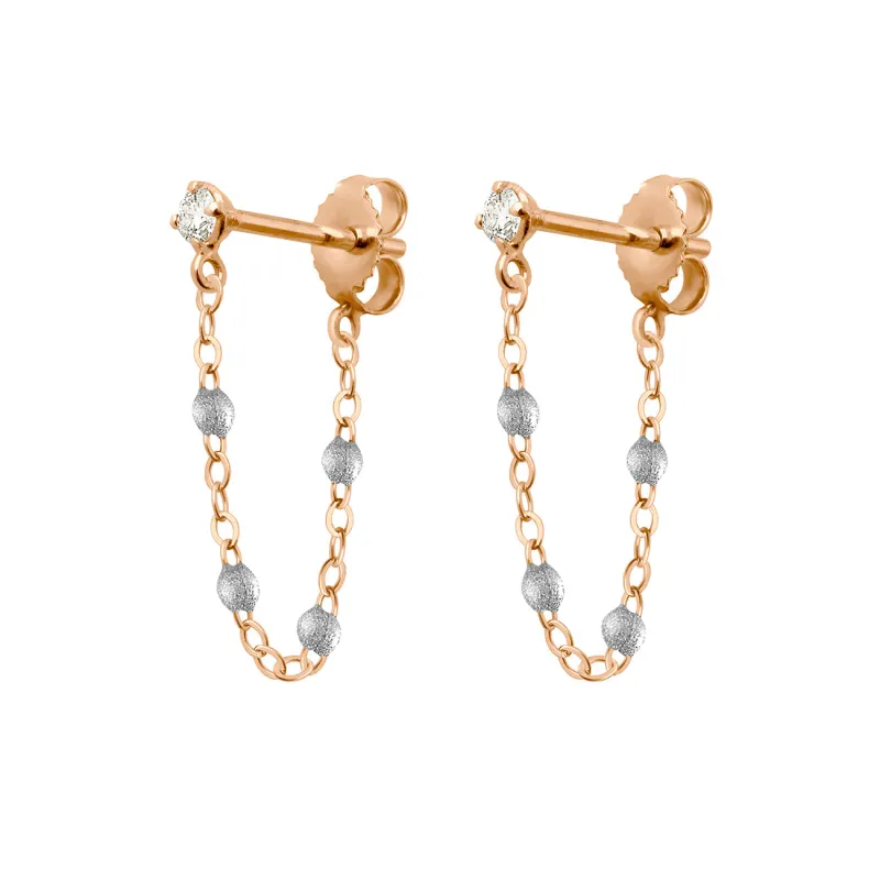Gigi Supreme Diamond earrings, Silver, Rose Gold made by Gigi Clozeau
