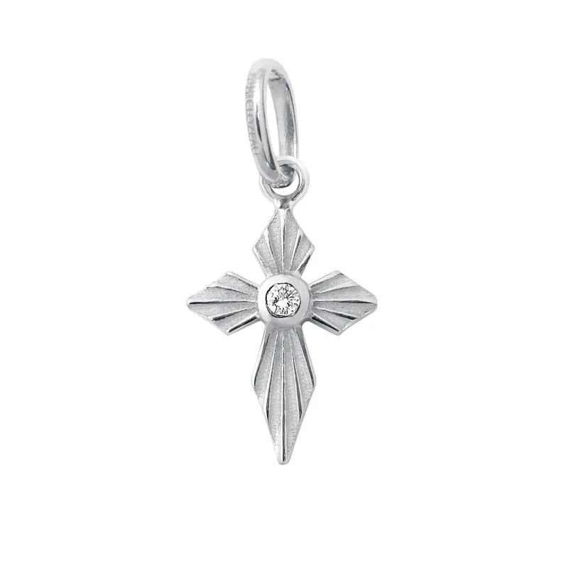Croix Lumière Diamond Pendant, White Gold made by Gigi Clozeau