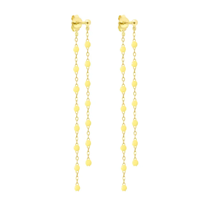 Classic Gigi dangling Mimosa earrings, Yellow Gold made by Gigi Clozeau