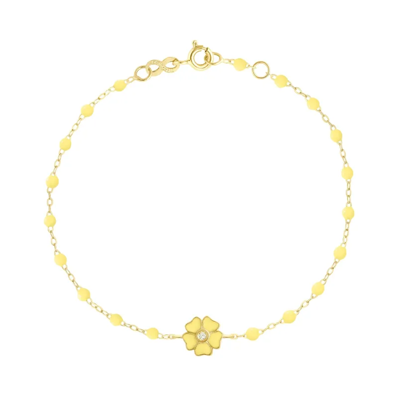 Flower Classic Gigi Mimosa diamond bracelet, Yellow Gold, 6.7" made by Gigi Clozeau