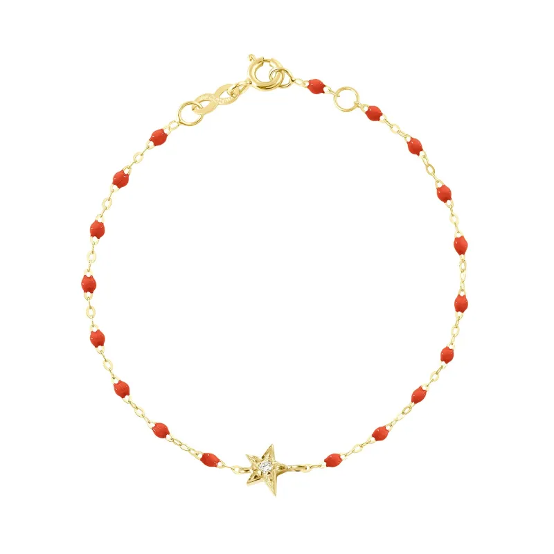 Star Classic Gigi Coral Diamond bracelet, Yellow Gold, 6.7" made by Gigi Clozeau