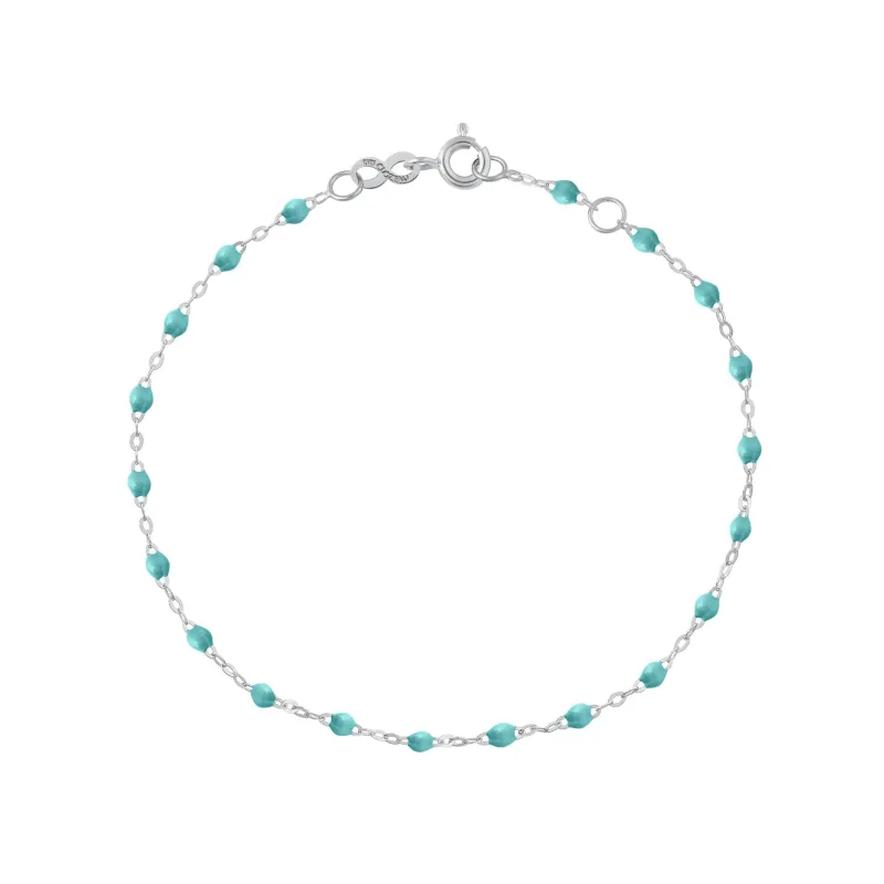 Classic Gigi Turquoise Green bracelet, White Gold, 7.5" made by Gigi Clozeau