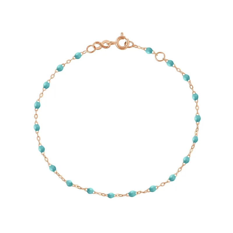 Classic Gigi Turquoise Green bracelet, Rose Gold, 7.5" made by Gigi Clozeau