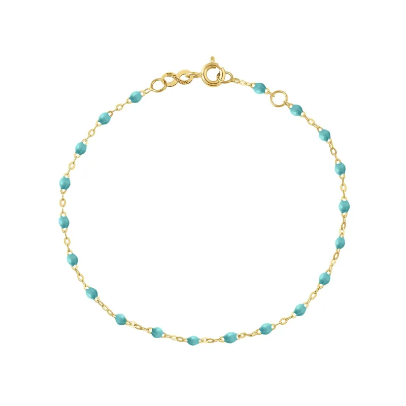 Classic Gigi Turquoise Green bracelet, Yellow Gold, 7.5" made by Gigi Clozeau