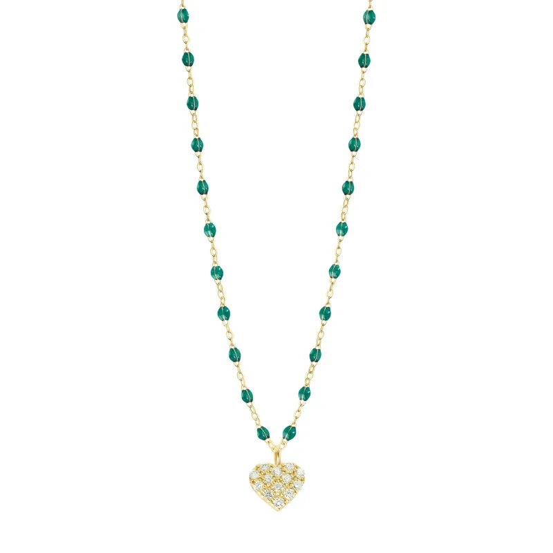 In Love Diamond Necklace, Emerald, Yellow Gold, 16.5" made by Gigi Clozeau