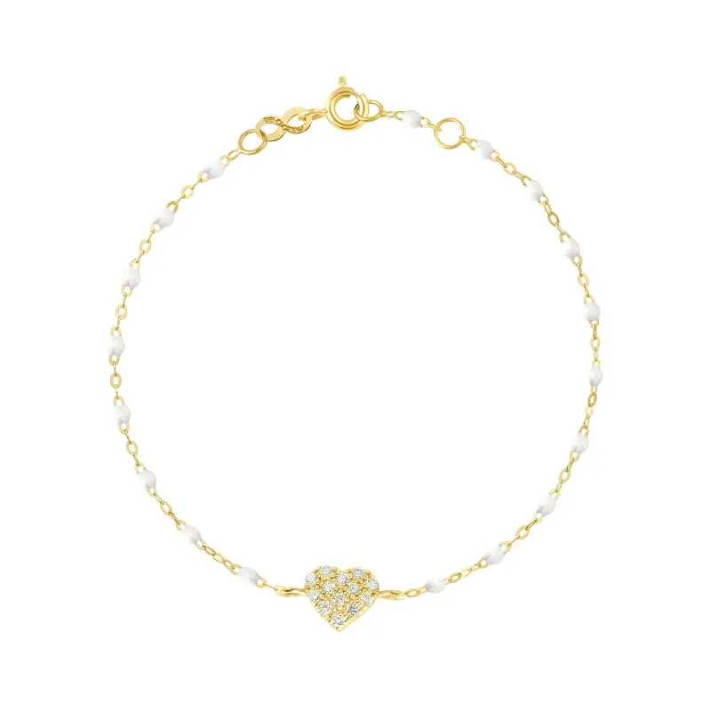 In Love Diamond Bracelet, White, Yellow Gold, 6.7" made by Gigi Clozeau