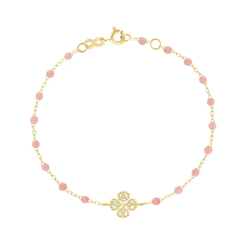 Lucky Clover Classic Gigi Blush diamond Bracelet, Yellow Gold, 6.7" made by Gigi Clozeau