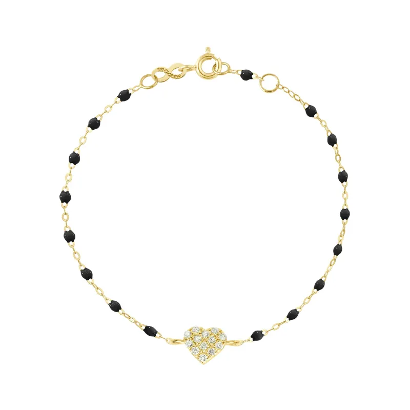 In Love Diamond Bracelet, Black, Yellow Gold, 6.7" made by Gigi Clozeau