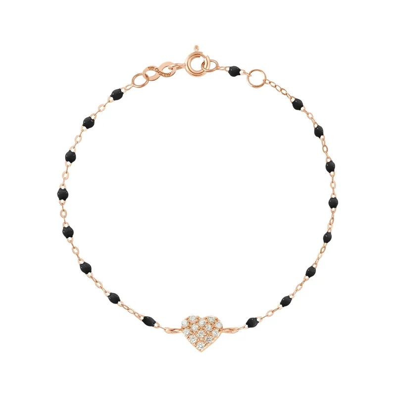 In Love Diamond Bracelet, Black, Rose Gold, 6.7" made by Gigi Clozeau