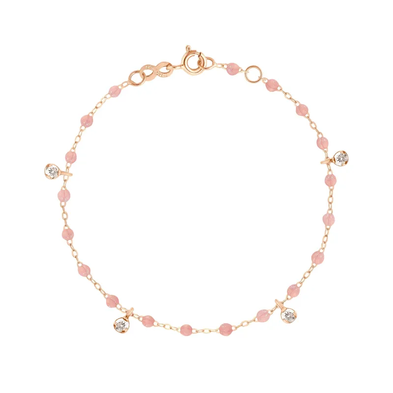 Gigi Supreme 4 Diamond Bracelet, Blush, Rose Gold, 6.7" made by Gigi Clozeau