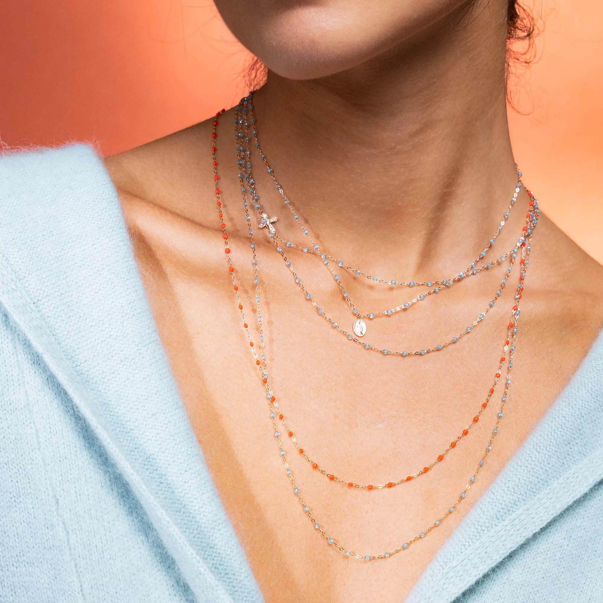 Classic Gigi Aqua necklace, Rose Gold, 19.7" sold by Gigi Clozeau product image thumbnail 2