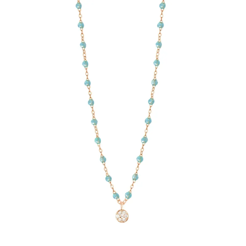 Puce Classic Gigi Aqua diamond necklace, Rose Gold, 16.5" made by Gigi Clozeau