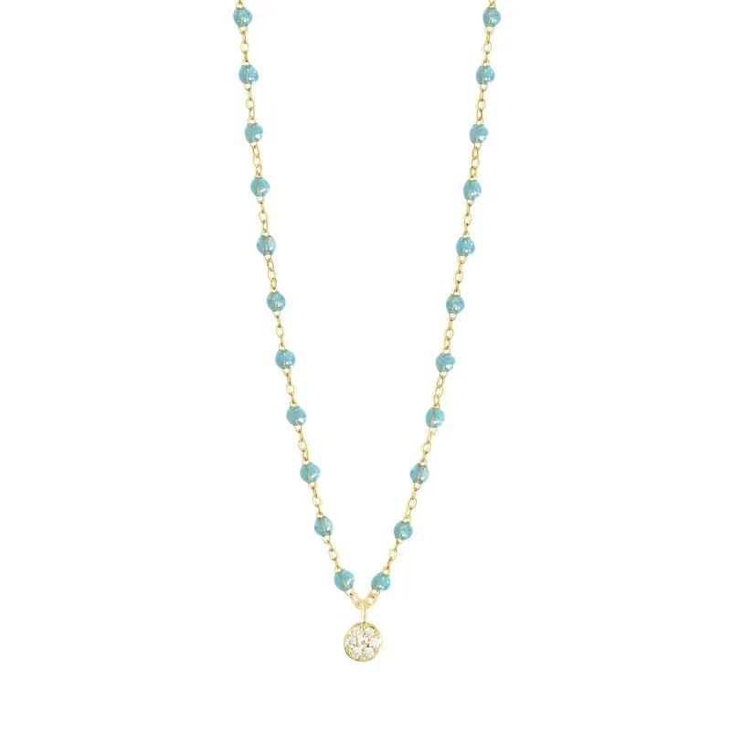 Puce Classic Gigi Aqua diamond necklace, Yellow Gold, 16.5" made by Gigi Clozeau