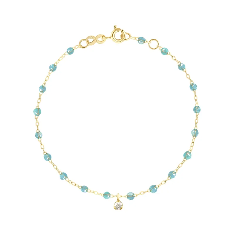 Gigi Supreme 1 Diamond Bracelet, Aqua, Yellow Gold, 6.7" made by Gigi Clozeau