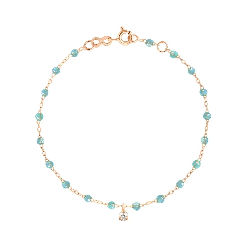 Gigi Supreme 1 Diamond Bracelet, Aqua, Rose Gold, 6.7" made by Gigi Clozeau