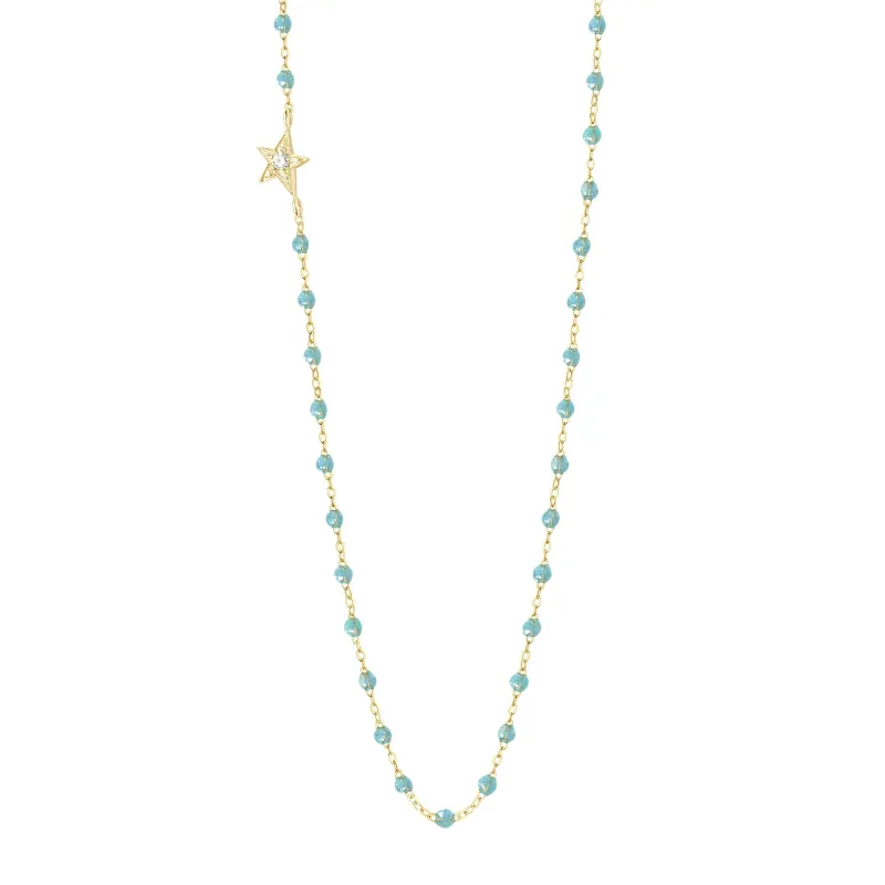 Star Classic Gigi Aqua diamond necklace, Yellow Gold, 16.5" made by Gigi Clozeau