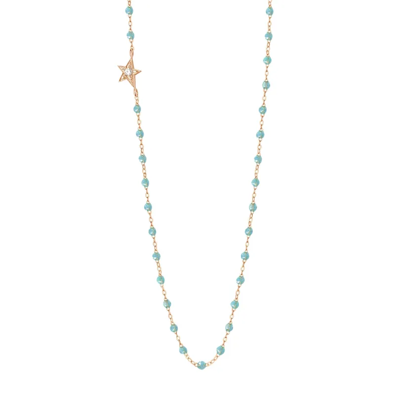 Star Classic Gigi Aqua diamond necklace, Rose Gold, 16.5" made by Gigi Clozeau