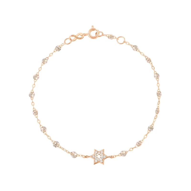 Star of David Classic Gigi Sparkle diamond bracelet, Rose Gold, 6.7" made by Gigi Clozeau